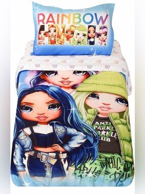 Expressions Rainbow High Girls Printed Bedding in a 4pc Bag Set for Kids